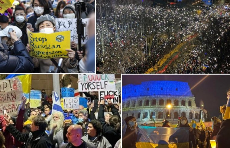 Planeta s-a ridicat aproape la unison şi condamnă agresiunea „bombardierului” de la Kremlin ￼