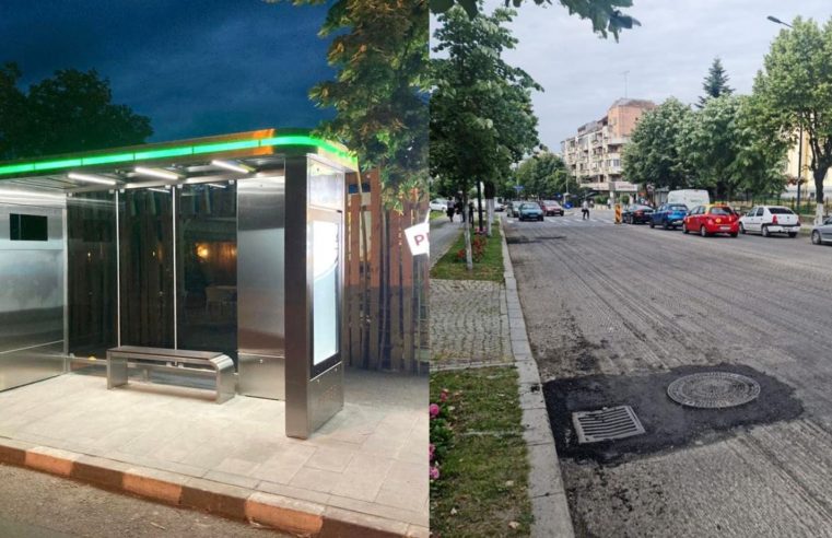 Stații de autobuz prototip și asfalt nou la doi ani a devenit stilului „brevetat” de cheltuire a banilor al administrației din Râmnicu Vâlcea