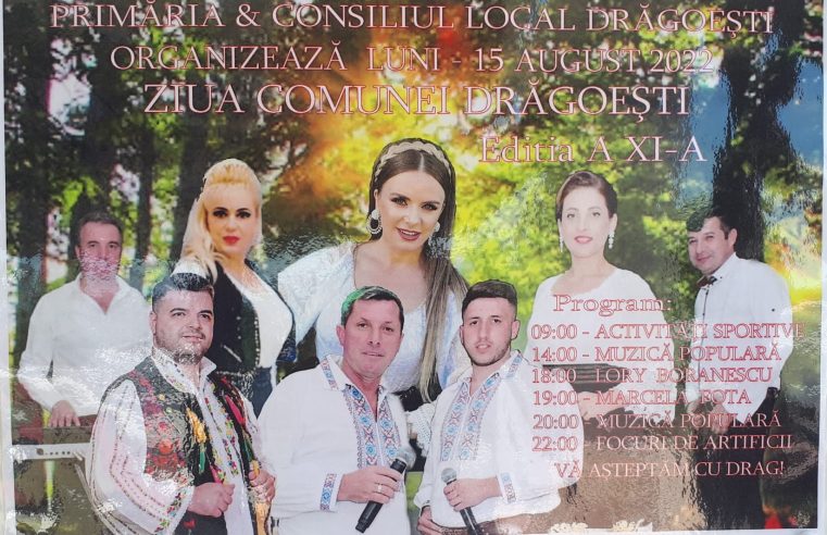 Primarul comunei Drăgoeşti, Gheorghe Melente: „”Vă invit să fiţi alături de noi pe 15 august când vom sărbători Ziua Comunei”