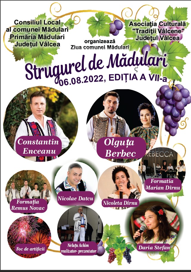 Sâmbătă, 6 august, toţi locuitorii comunei Mădulari, şi nu numai,  sunt invitaţi la Ziua Comunei