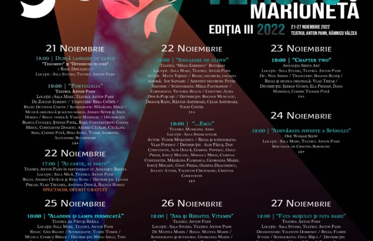 Teatrul Anton Pann organizează cea de a III a ediție a Festivalului&nbsp; Național de Teatru ”VERSUS” 2022, 21- 27 NOIEMBRIE