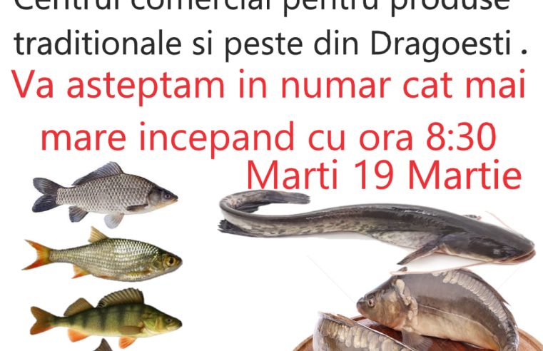 Prețuri accesibile la produse tradiționale și pește în noul centru comercial din Drăgoești