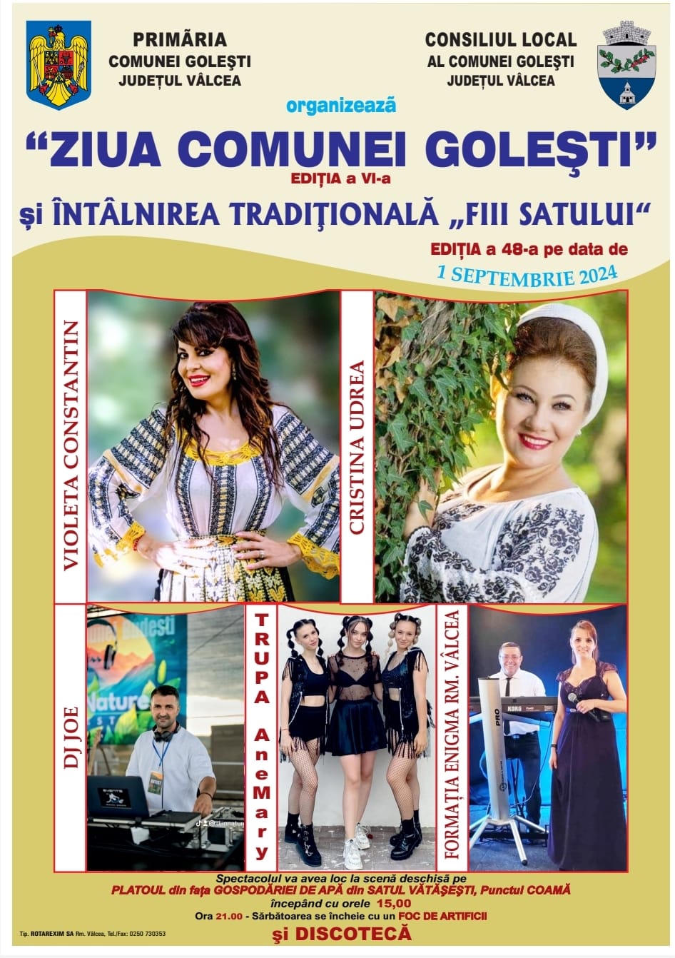 Primarul comunei Goleşti: „Vă invit să fiţi alături de noi pe 1 septembrie, când vom sărbători ziua comunei”