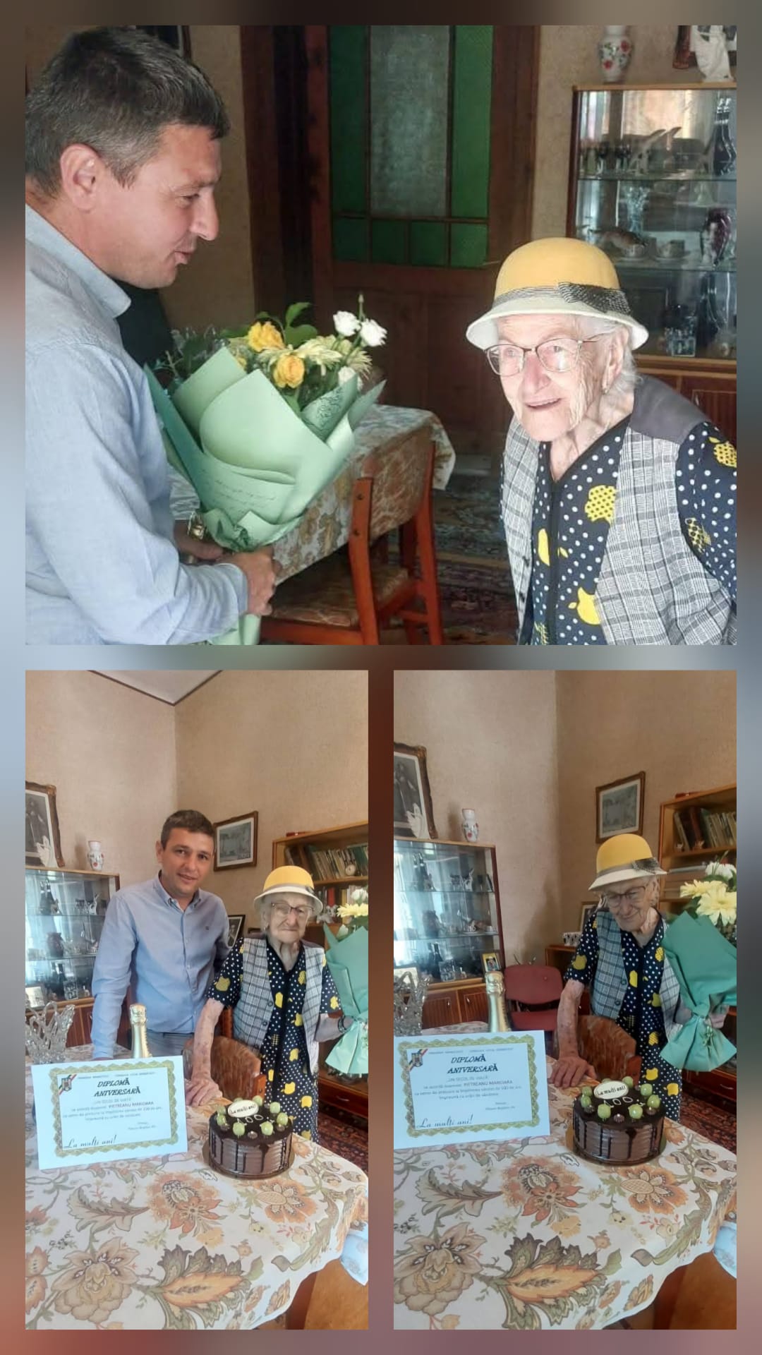 Primarul Bogdan Păunei, alături de doamna Pietreanu Marioara, la ceas aniversar: 100 de ani de viață și credință