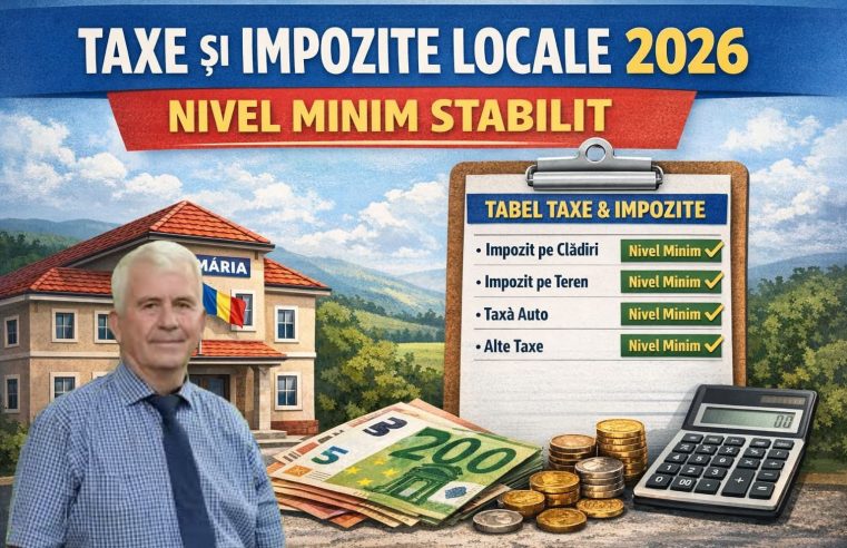 Taxe stabilite cu grijă la Dănicei: primarul Dumitru Pirneci a optat pentru nivelul minim permis de lege